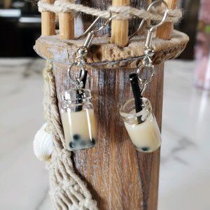 Boba Milk Tea Earrings